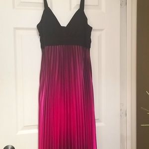2 toned Spaghetti Strap Pleated Gown